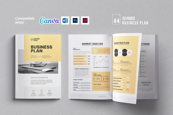 Business Plan | Canva | Docx |ID| PSD